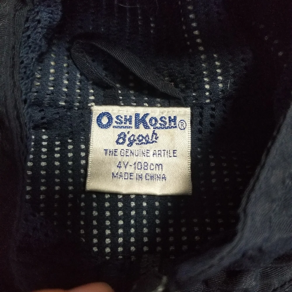 💕 OshKosh Bosh Dark Blue Gray Classic Hoodie Jacket Pockets WindBreaker Spring - Picture 2 of 8